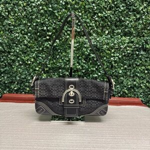 Coach SOHO Signature Y2K Mini Buckle Shoulder Bag